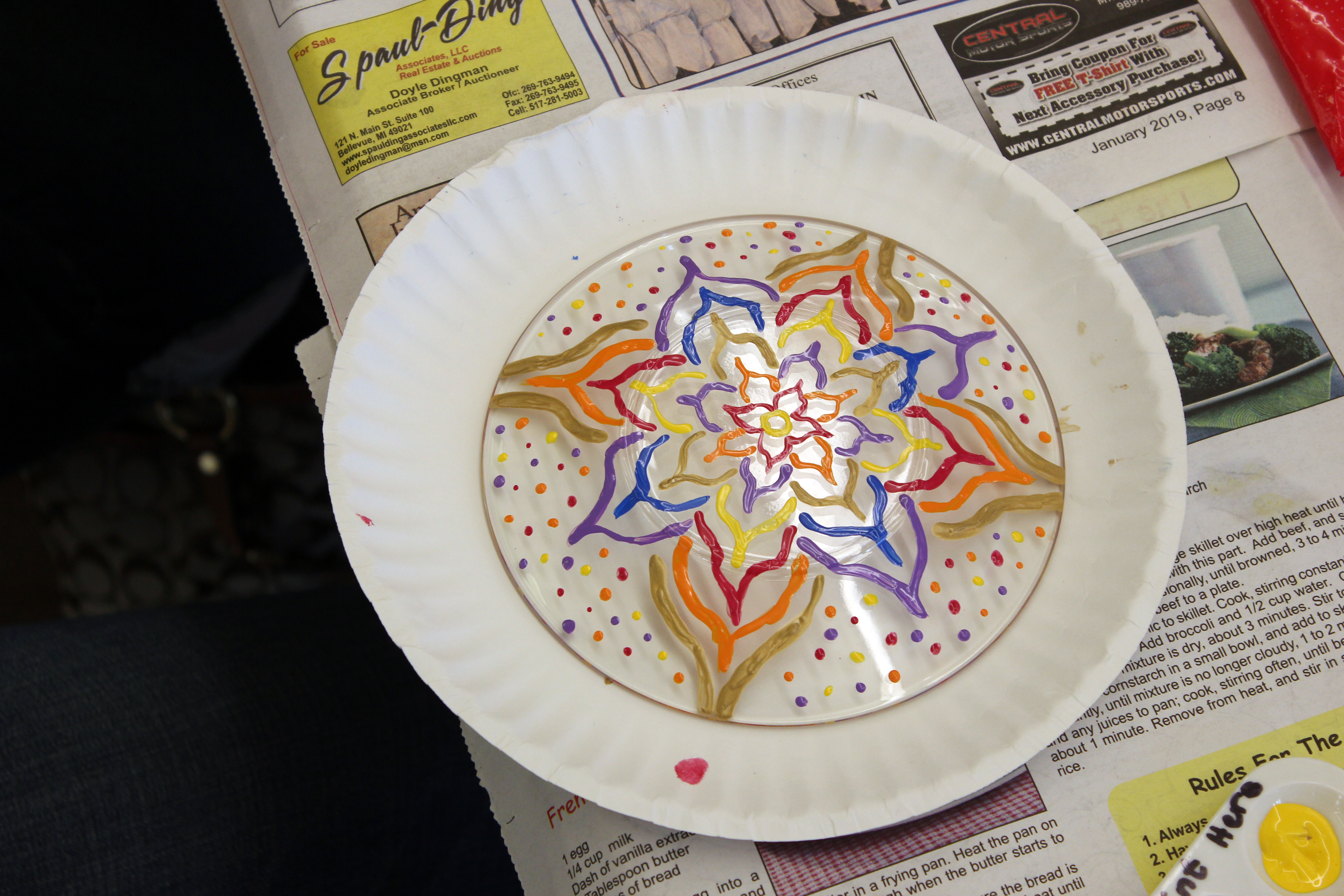 painted glass plate