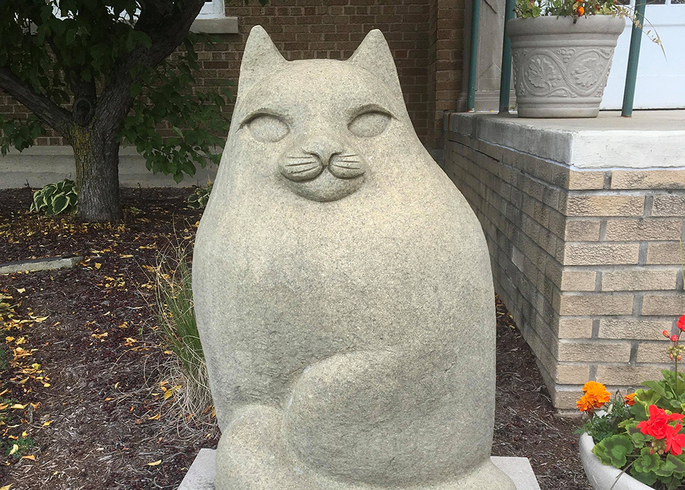 webster the cat decorative statue