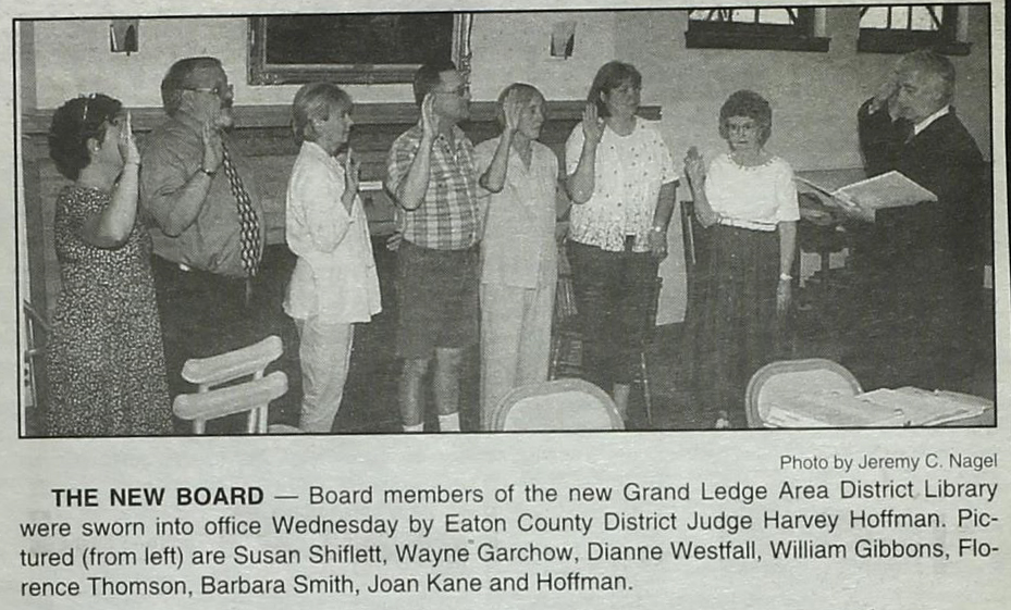 2000 New Library Board photo from newspaper clipping