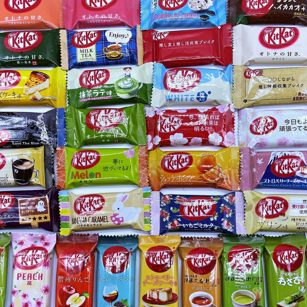 Various types fo Kit Kat Bars