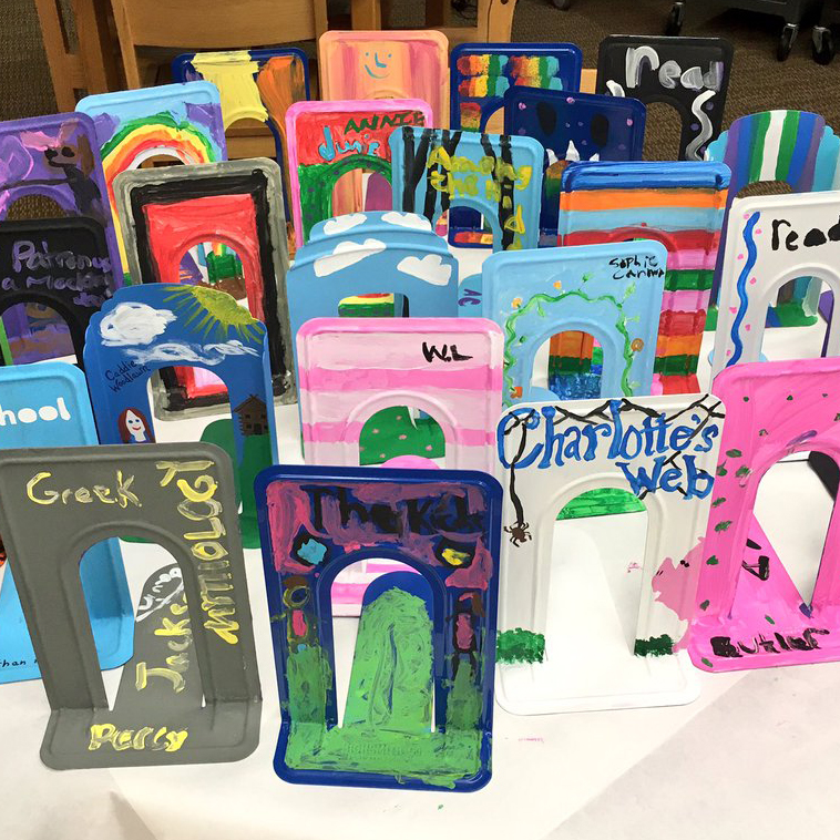 Painted bookends