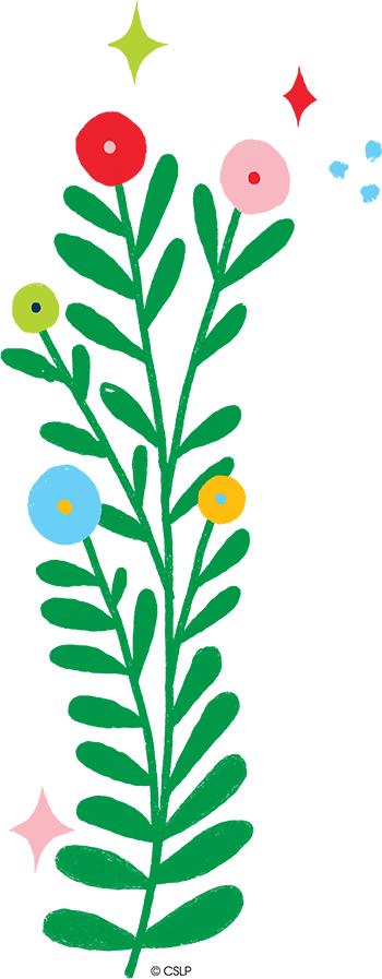 CSLP_2025_Greenery-web Colorful cartoon stalk of flowers