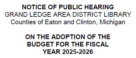 notice for public hearing on the library budget