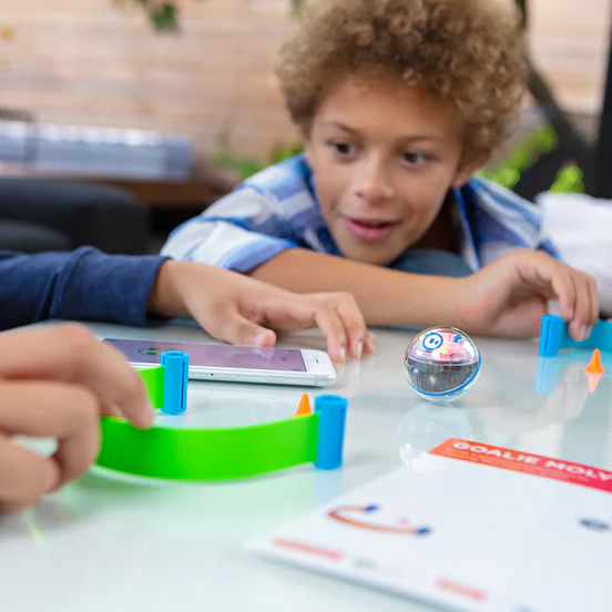 Kids playing with Sphero robot