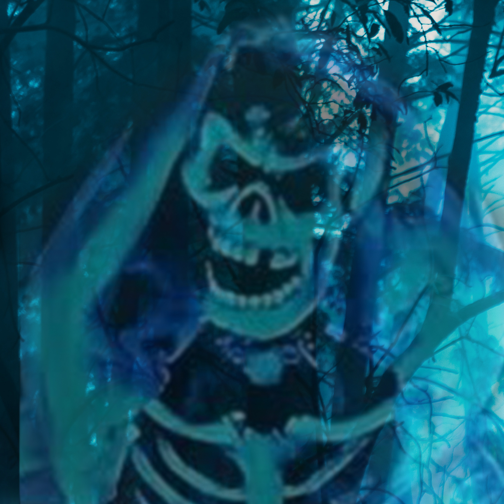 Ghostly Skeleton in the woods