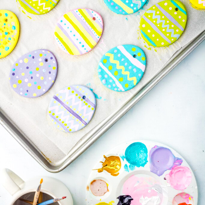 Salt dough easter eggs
