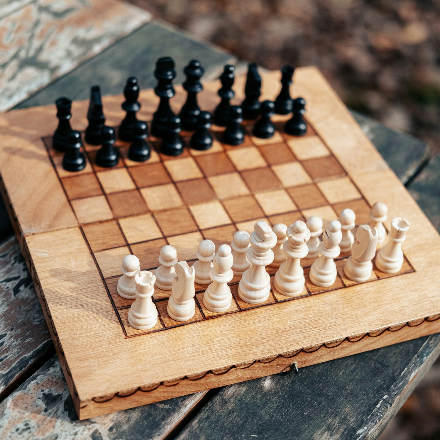 Wooden chess board