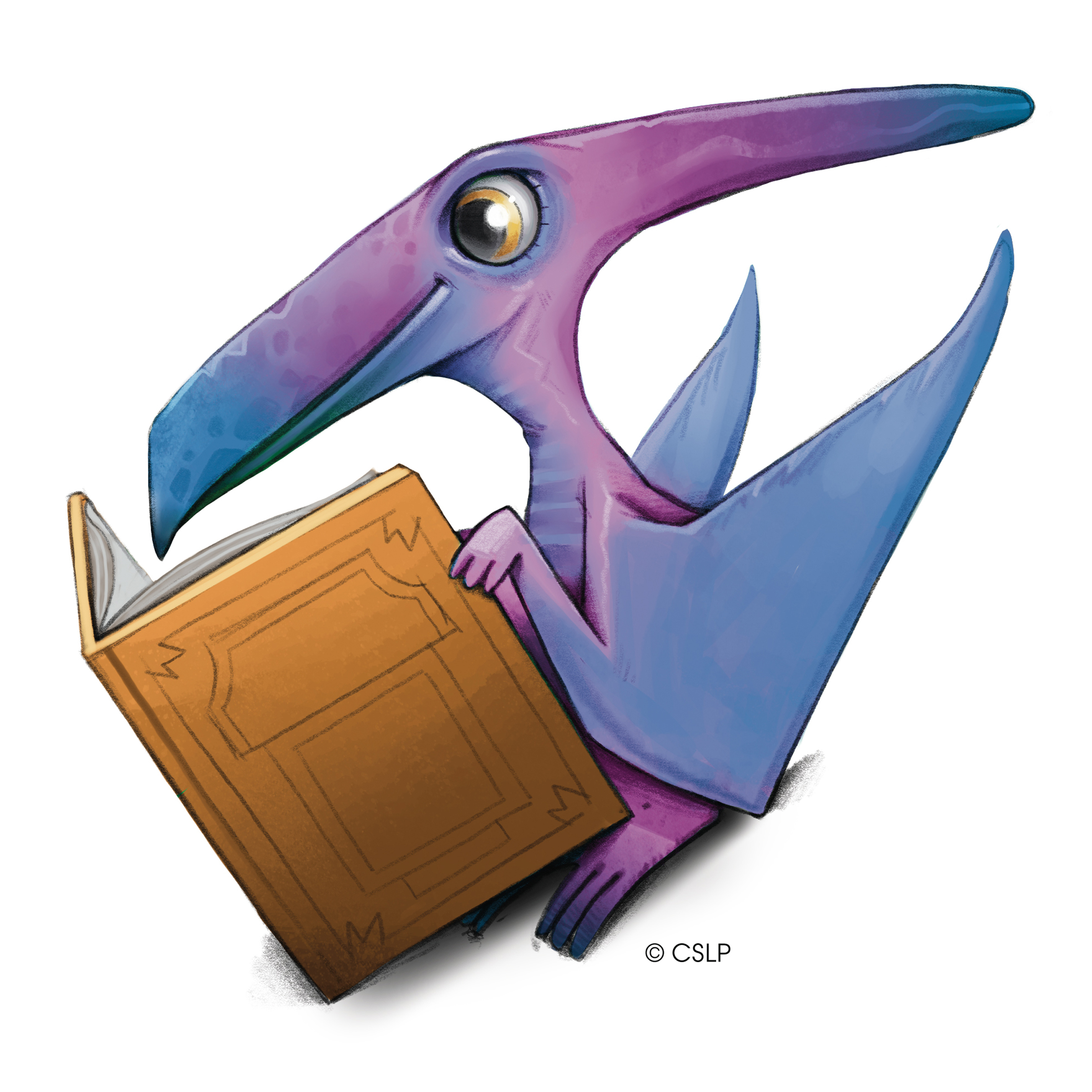 Pterodactyl with a book