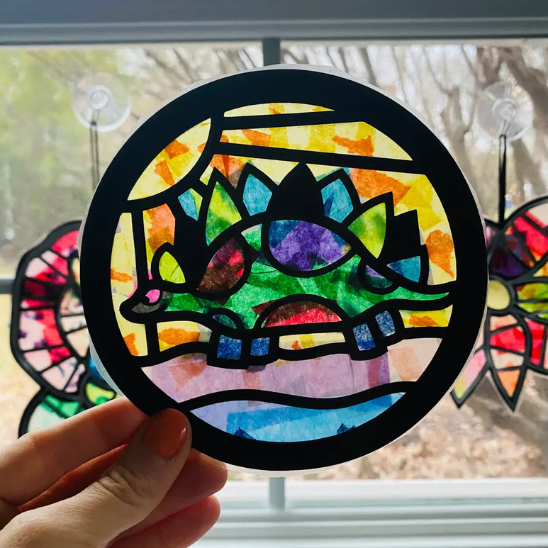 Dino stained glass