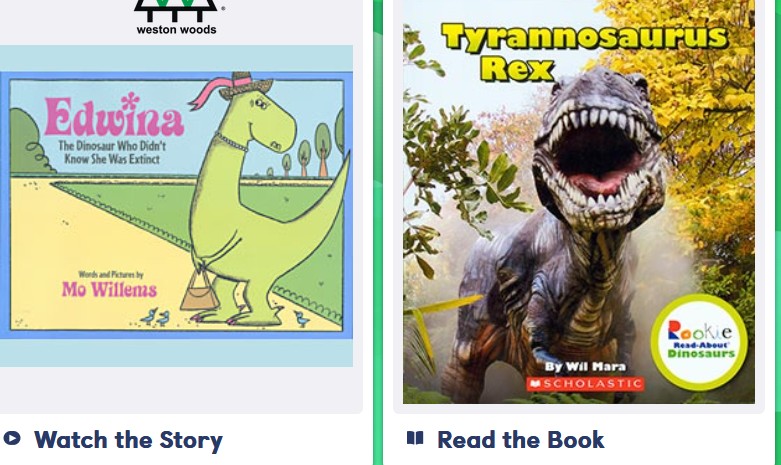 two dinosaur book covers