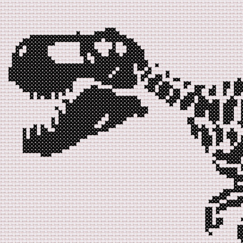 T-Rex Counted Cross Stitch
