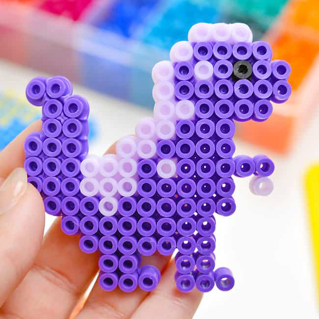 Dinosaur perler bead creation