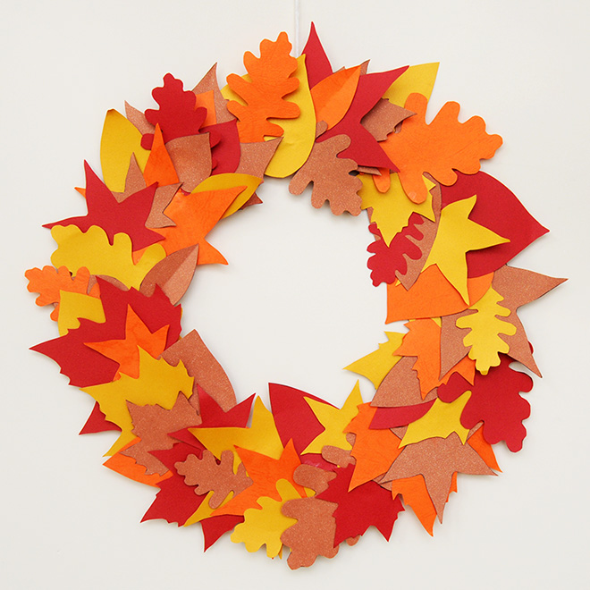 Paper leaves wreath